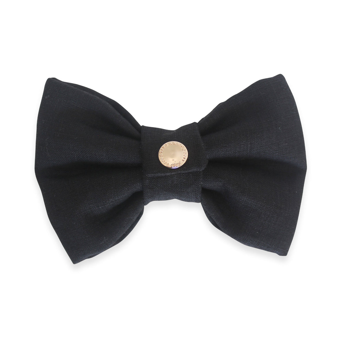 Black Linen Dog Bow Tie
