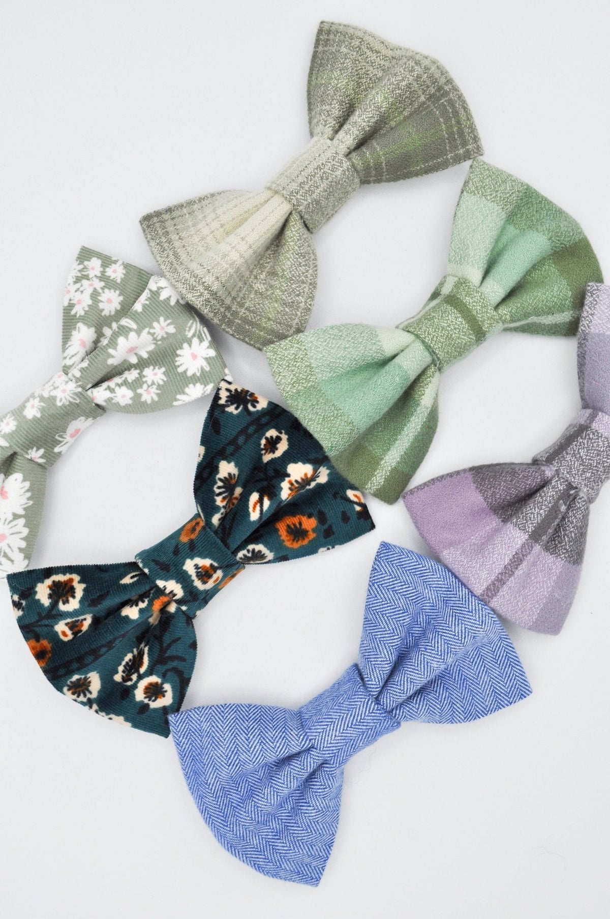 Purple Plaid Flannel Flannel Dog Bow Tie
