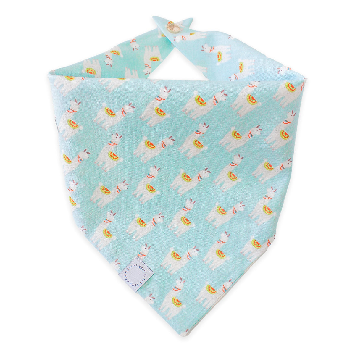 Llama Drama Blue Dog Bandana
