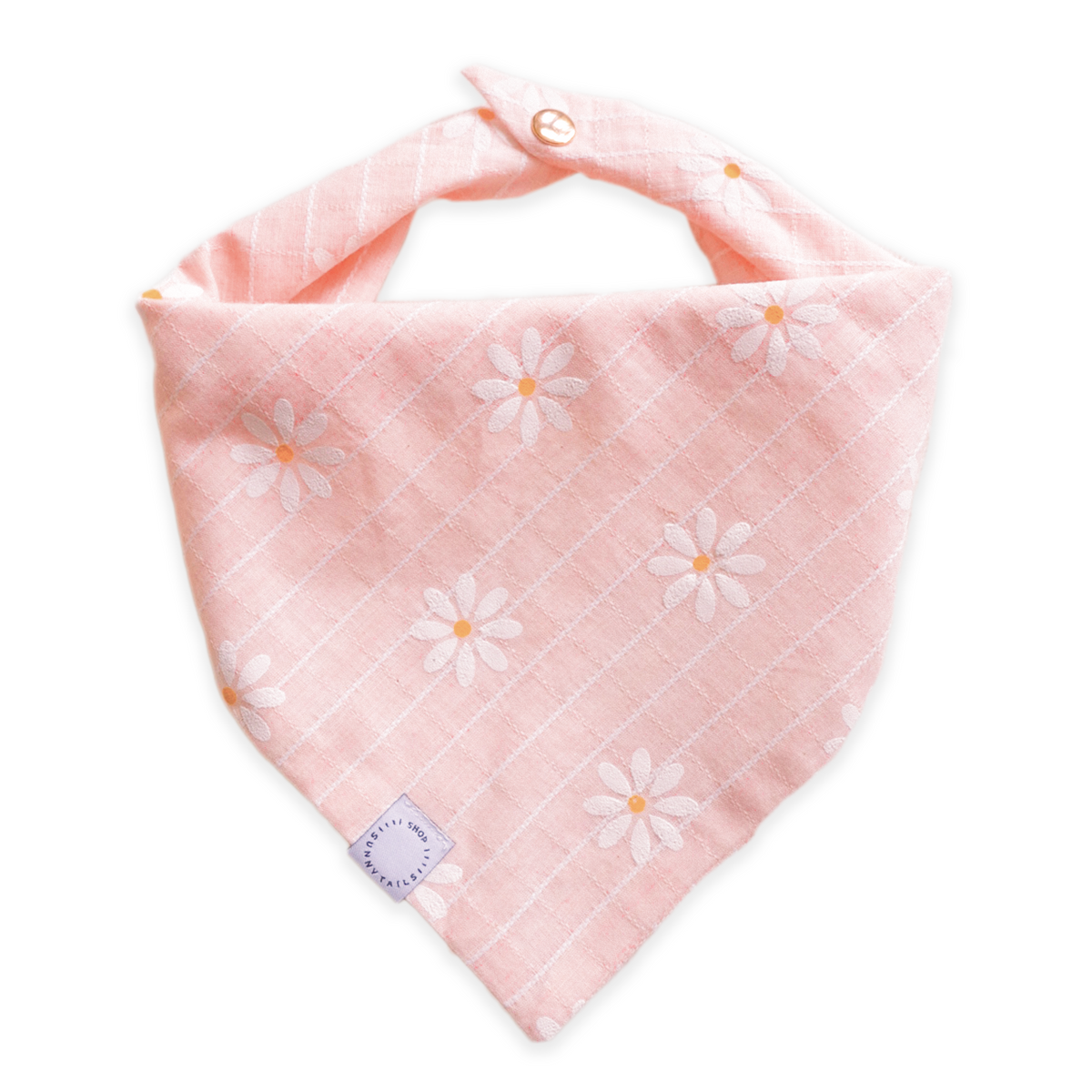 Puppy Picnic Limited Edition Pink Linen Daisies Dog Bandana