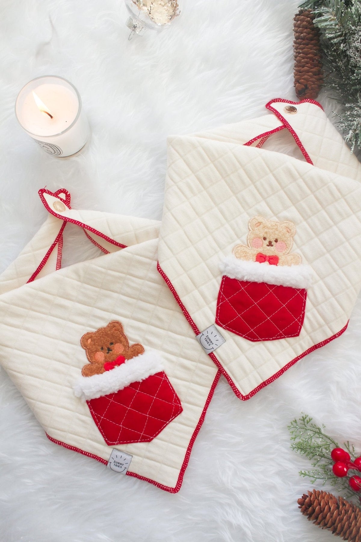 Sherpa Stocking Teddy Bandana - Brown
