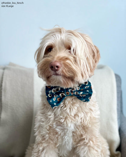 Corduroy Floral Dog Bow Tie
