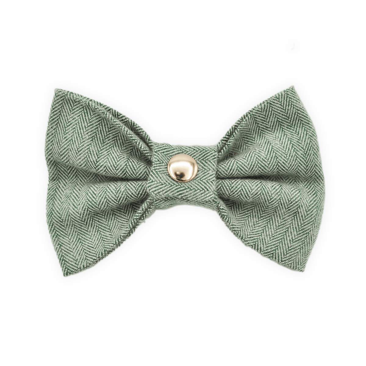 Basil Herringbone Flannel Dog Bow Tie