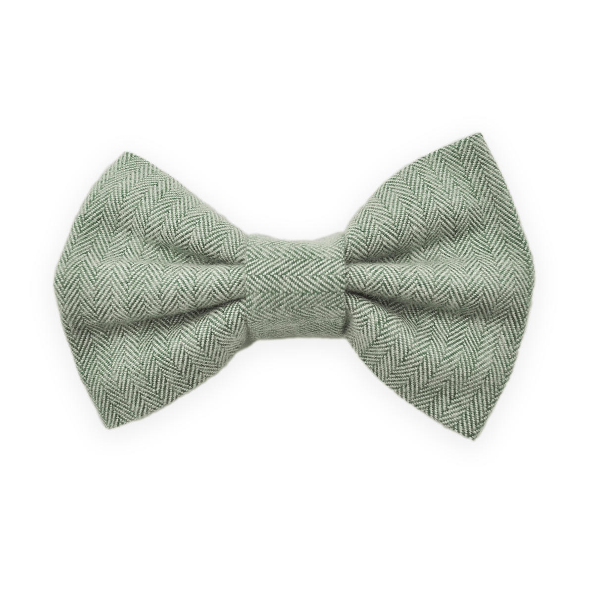 Basil Herringbone Flannel Dog Bow Tie