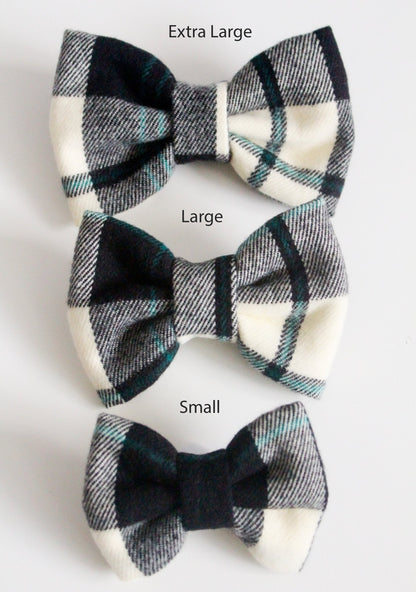 Pink Herringbone Flannel Dog Bow Tie