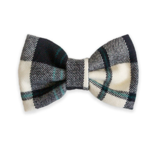 Black & White Flannel Dog Bow Tie