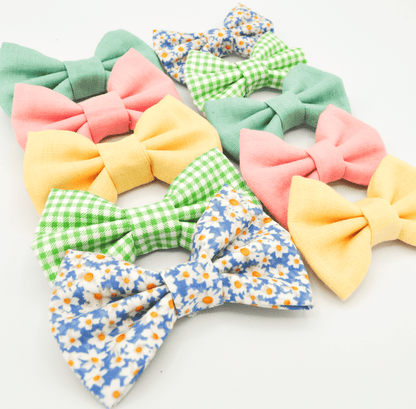 Matcha Sage Green Linen Dog Bow Tie
