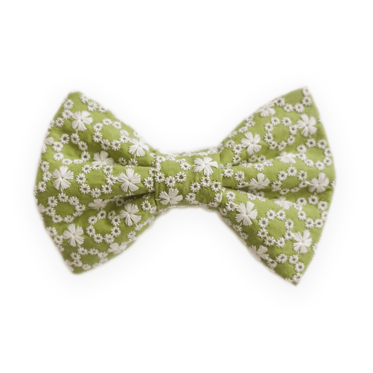 Olive Eyelet Dog Bow Tie