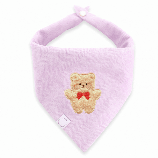 Spring Violet Herringbone Teddy Dog Bandana