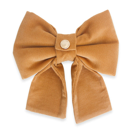 Caramel Corduroy Dog Sailor Bow