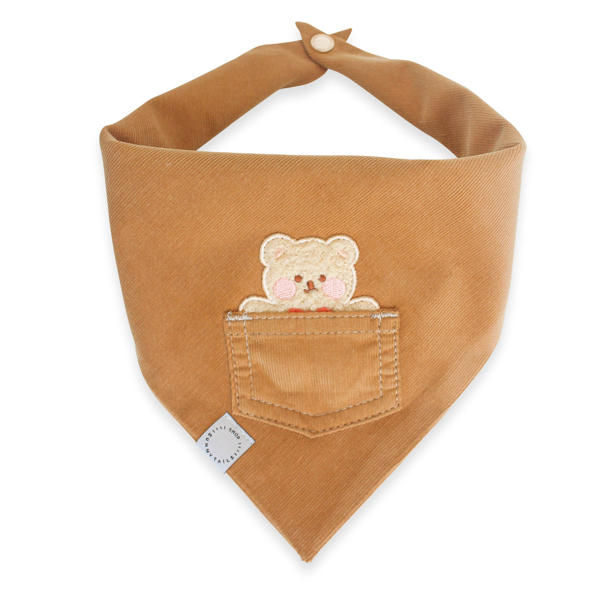 Caramel Corduroy Pocket Teddy Vol. 2 Dog Bandana - Beige
