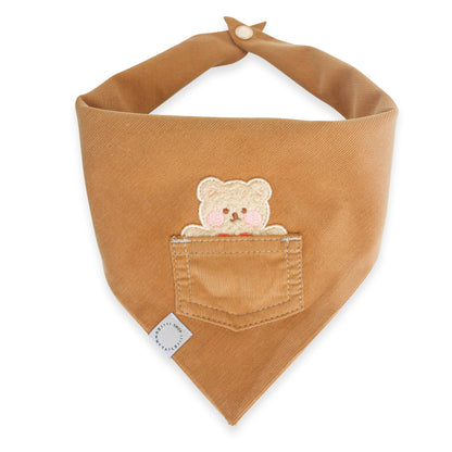 Caramel Corduroy Pocket Teddy Vol. 2 Dog Bandana - Beige