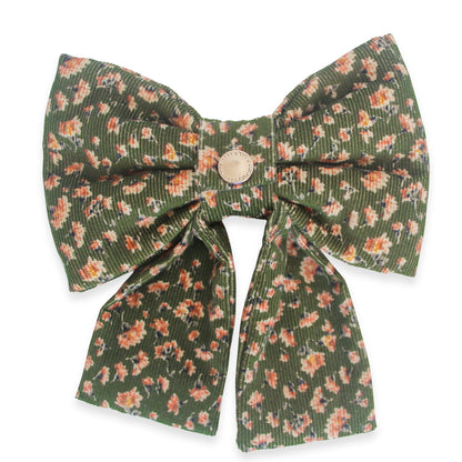 Autumn Florals Corduroy Dog Sailor Bow