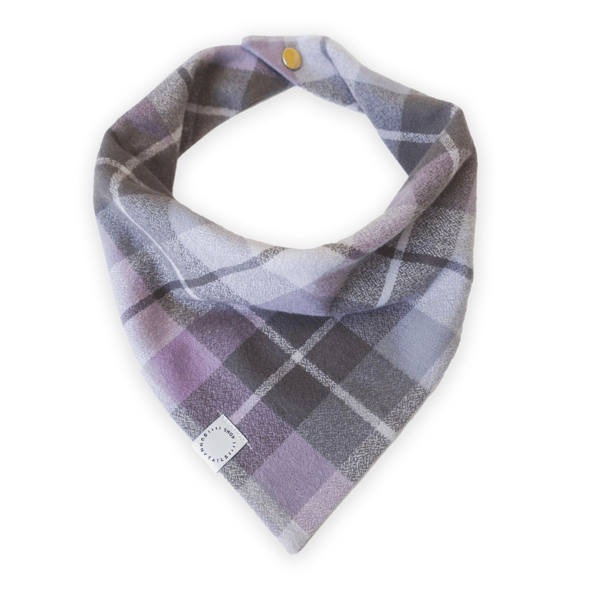 Purple Plaid Flannel Dog Bandana
