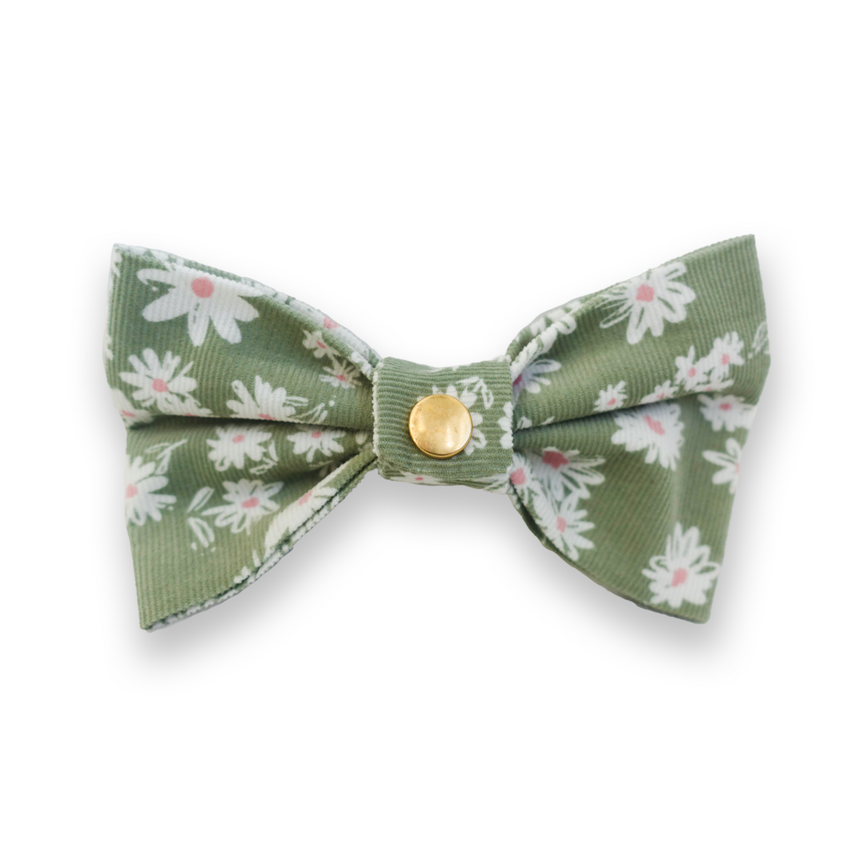 Corduroy Daisies Dog Bow Tie