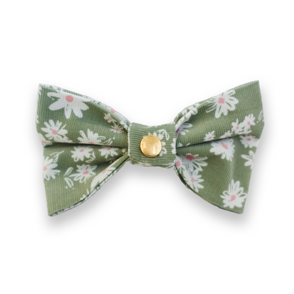 Corduroy Daisies Dog Bow Tie