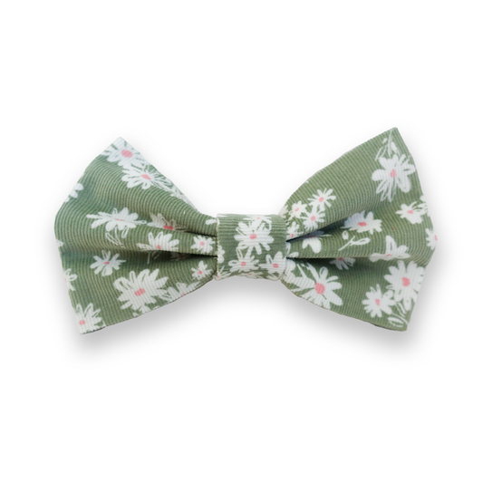 Corduroy Daisies Dog Bow Tie