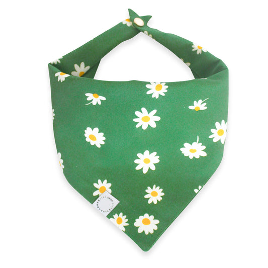 Blooming Daisies Green Dog Bandana