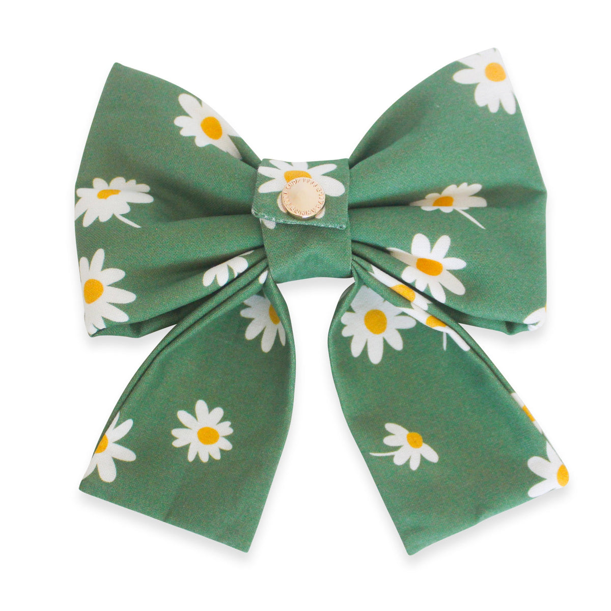 Blooming Daisies Green Dog Sailor Bow