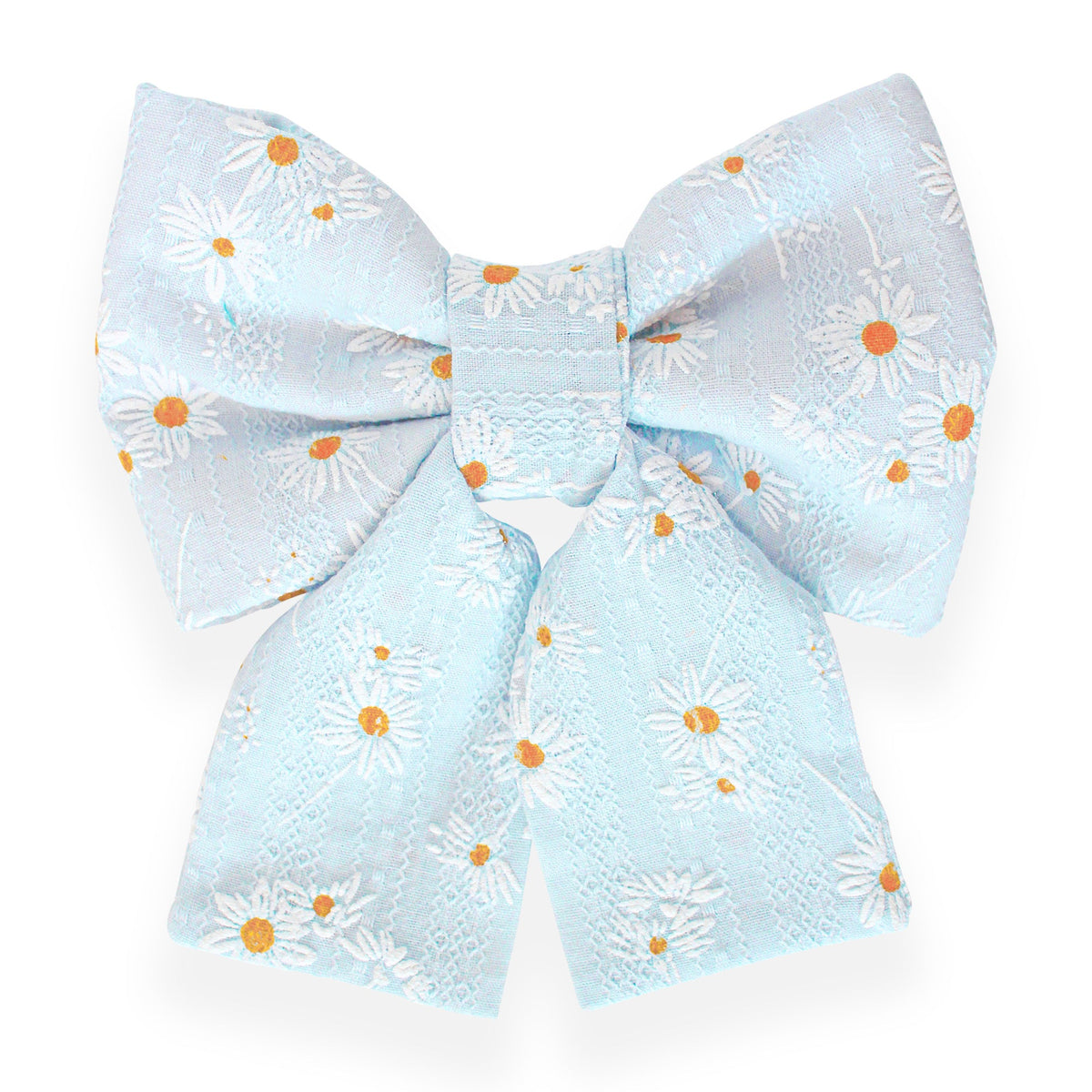 Embroidered Daisies Dog Sailor Bow