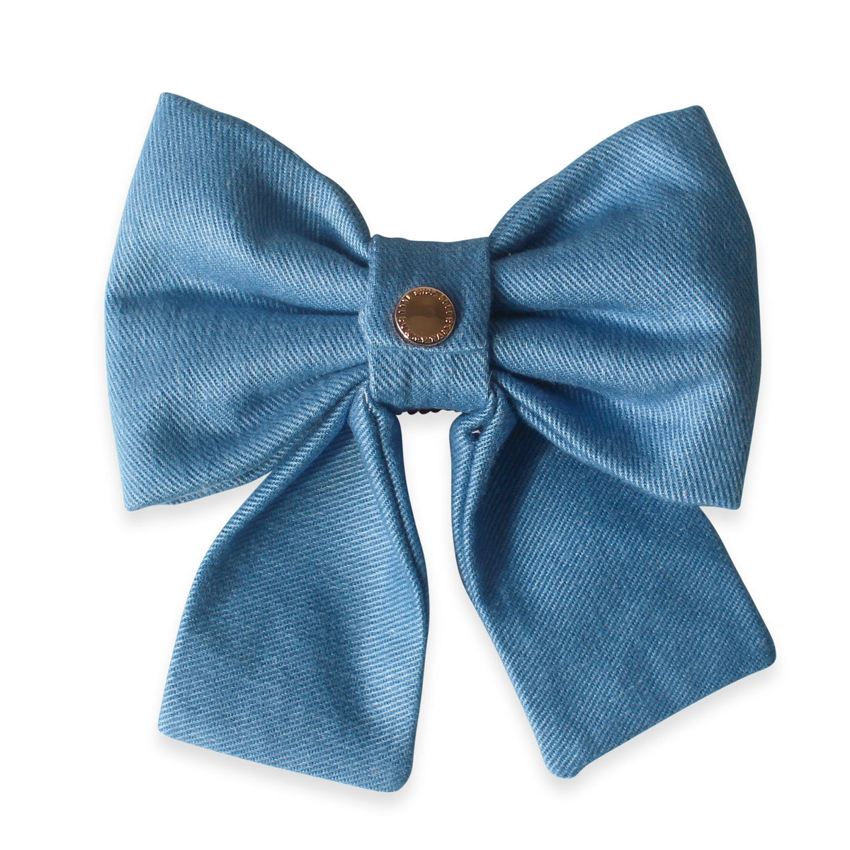 Denim Hearts Dog Sailor Bow