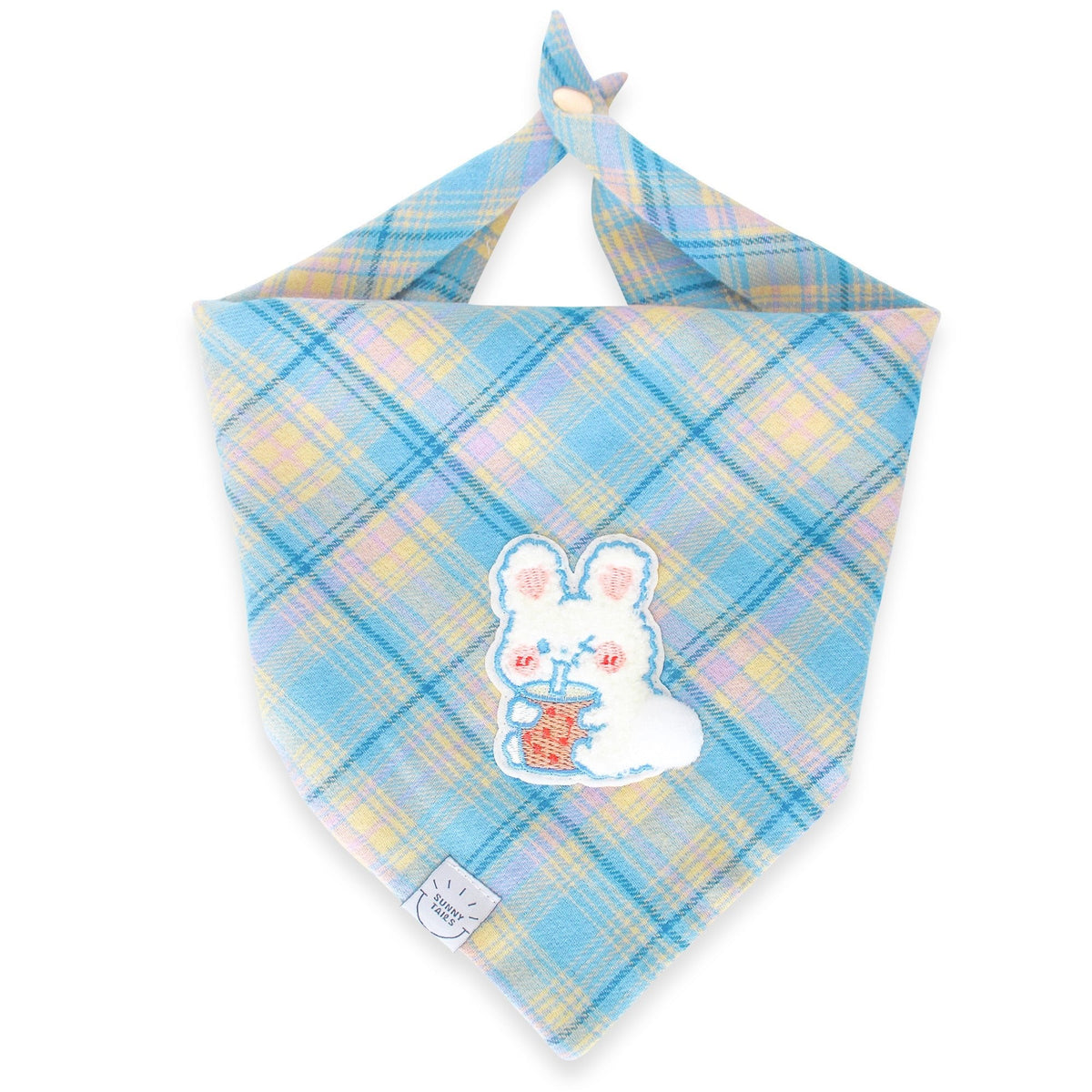 Spring Plaid Boba Bunny Dog Bandana