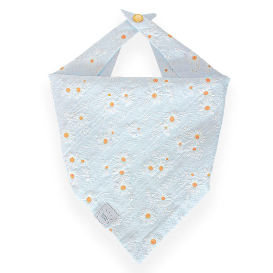 Embroidered Daisies Dog Bandana