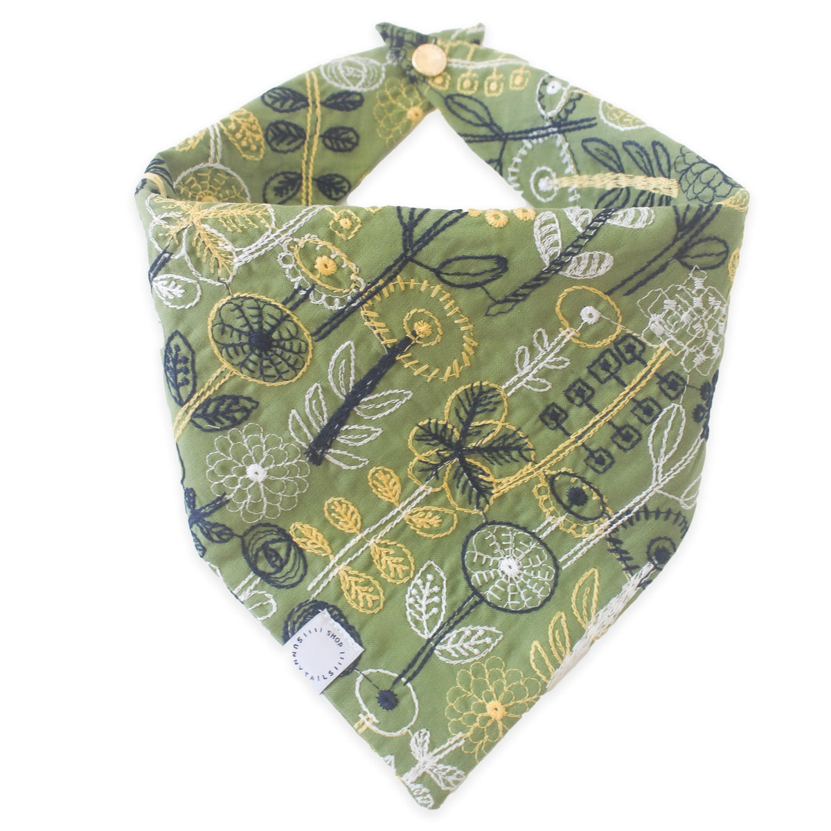 Embroidered Greenhouse Green Dog Bandana