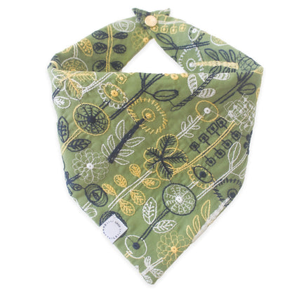 Embroidered Greenhouse Green Dog Bandana