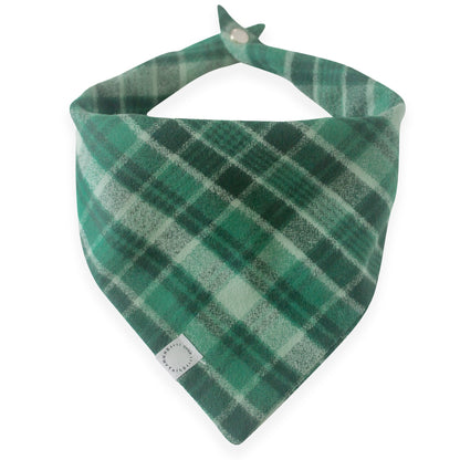 Forest Plaid Flannel Dog Bandana