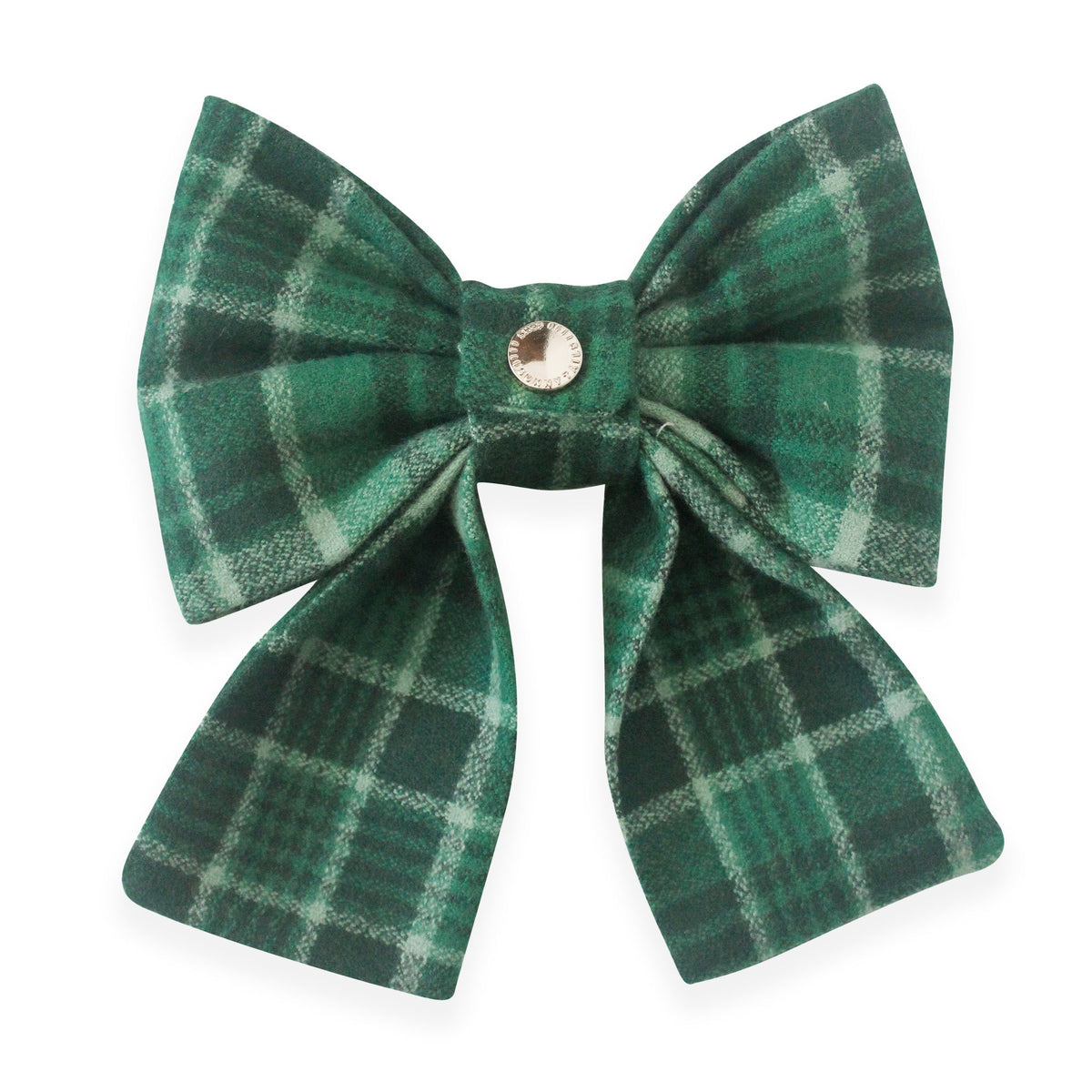 Forest Plaid Flannel Dog Sailor Bow