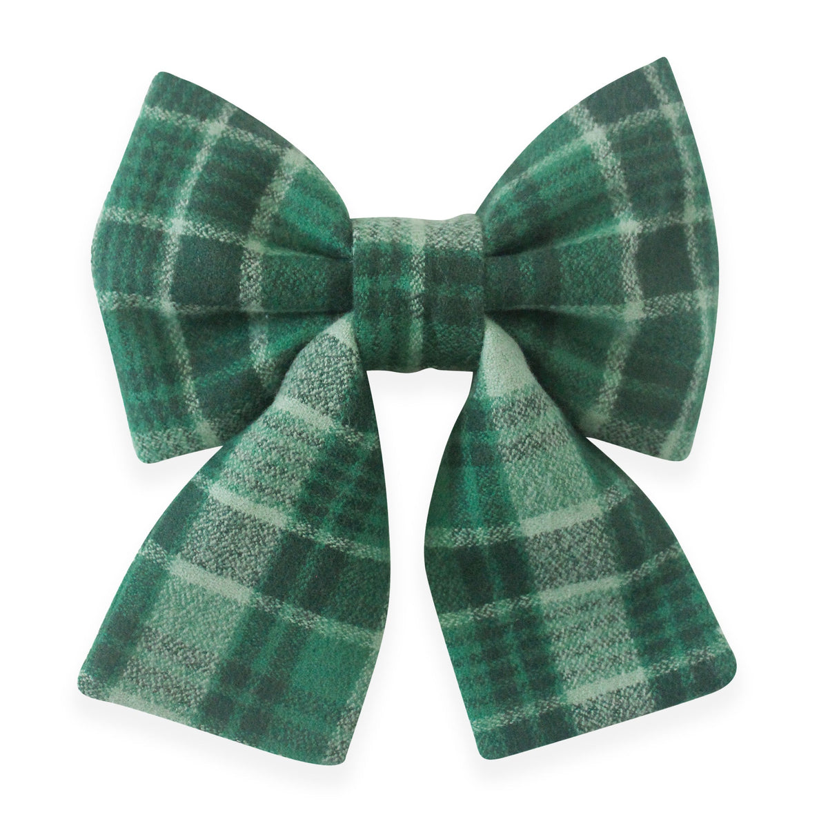 Forest Plaid Flannel Dog Sailor Bow