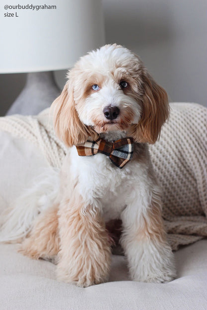 Harvest Plaid Flannel Dog Bow Tie