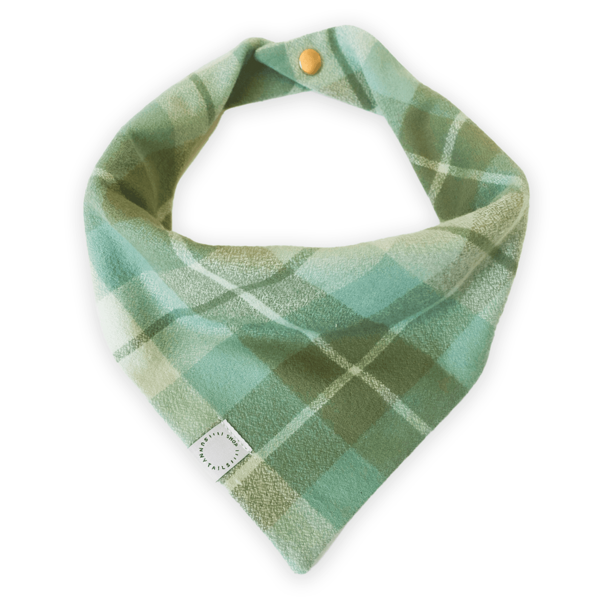 Sage Plaid Flannel Dog Bandana