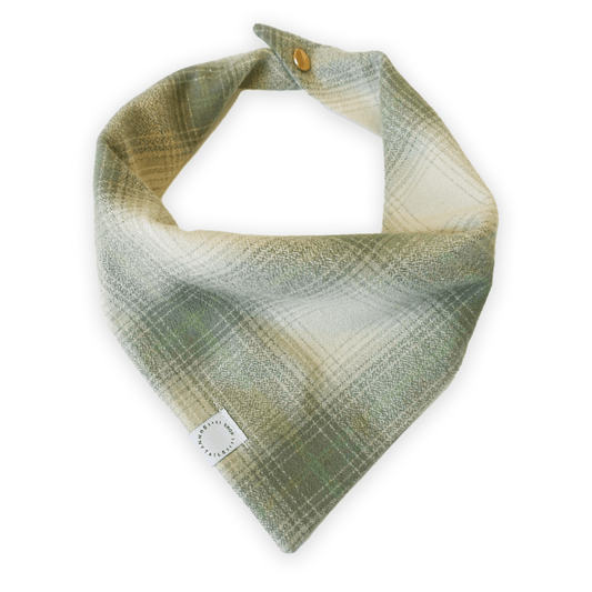 Moss Green Flannel Dog Bandana