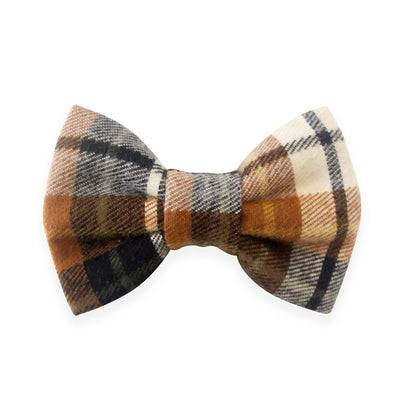 Harvest Plaid Flannel Dog Bow Tie