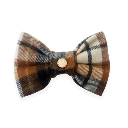 Harvest Plaid Flannel Dog Bow Tie