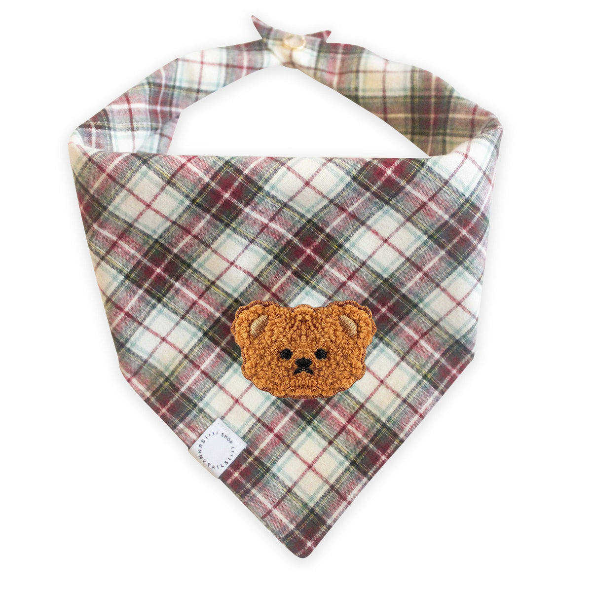 Holly Jolly Plaid Teddy Dog Bandana