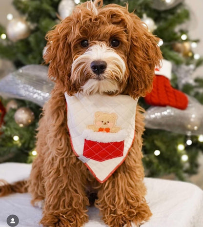Sherpa Stocking Teddy Bandana - Beige