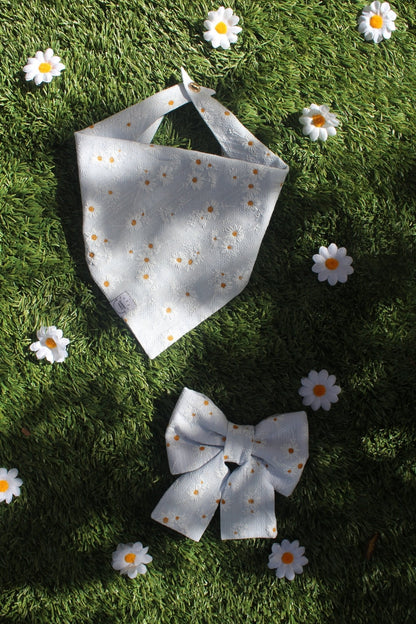 Embroidered Daisies Dog Bandana