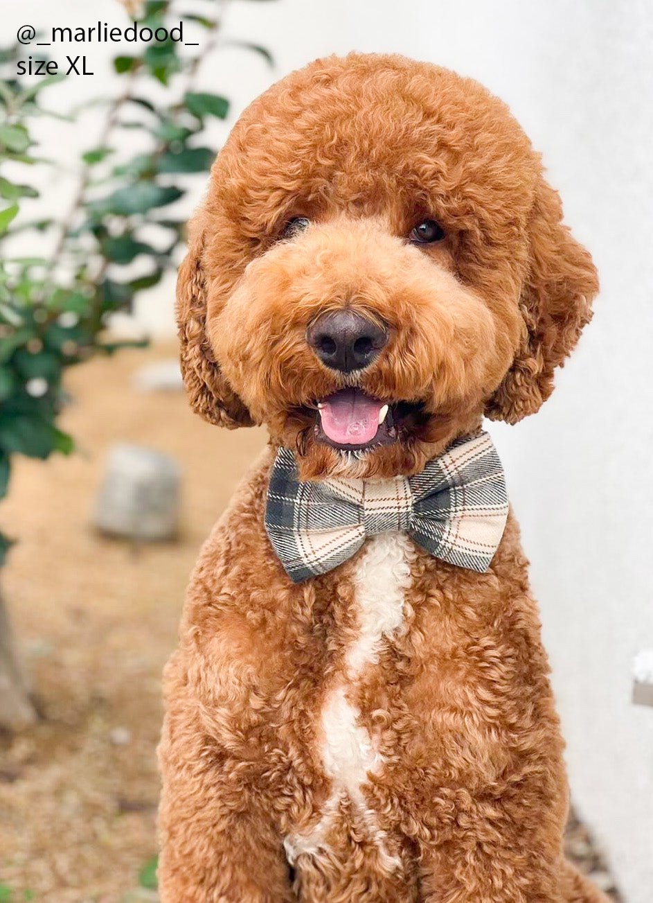 Woodland Plaid Flannel Dog Bow Tie