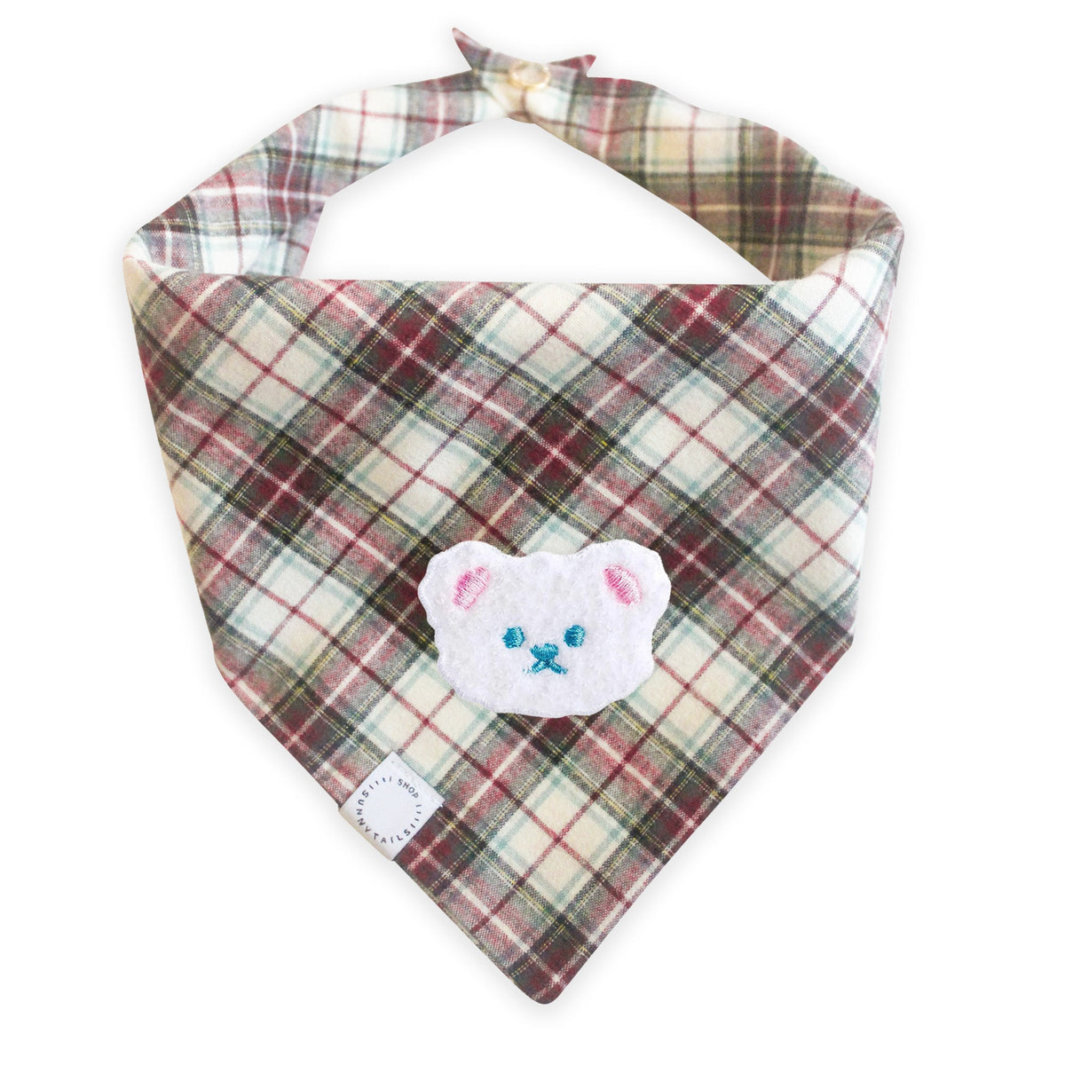 Holly Jolly Plaid Teddy Dog Bandana