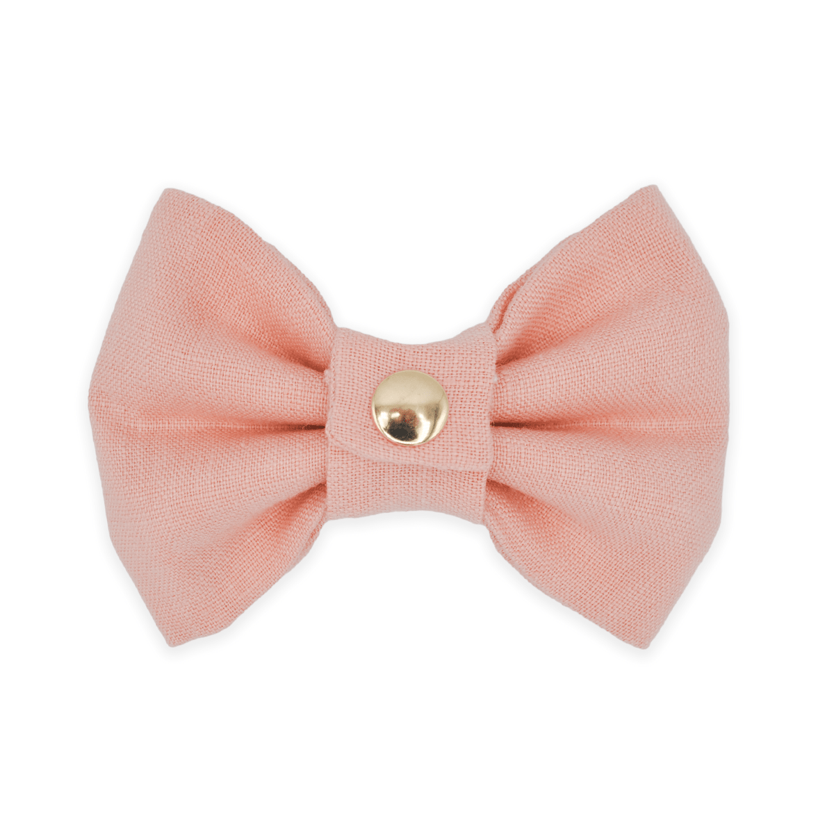 Peach Pink Linen Dog Bow Tie