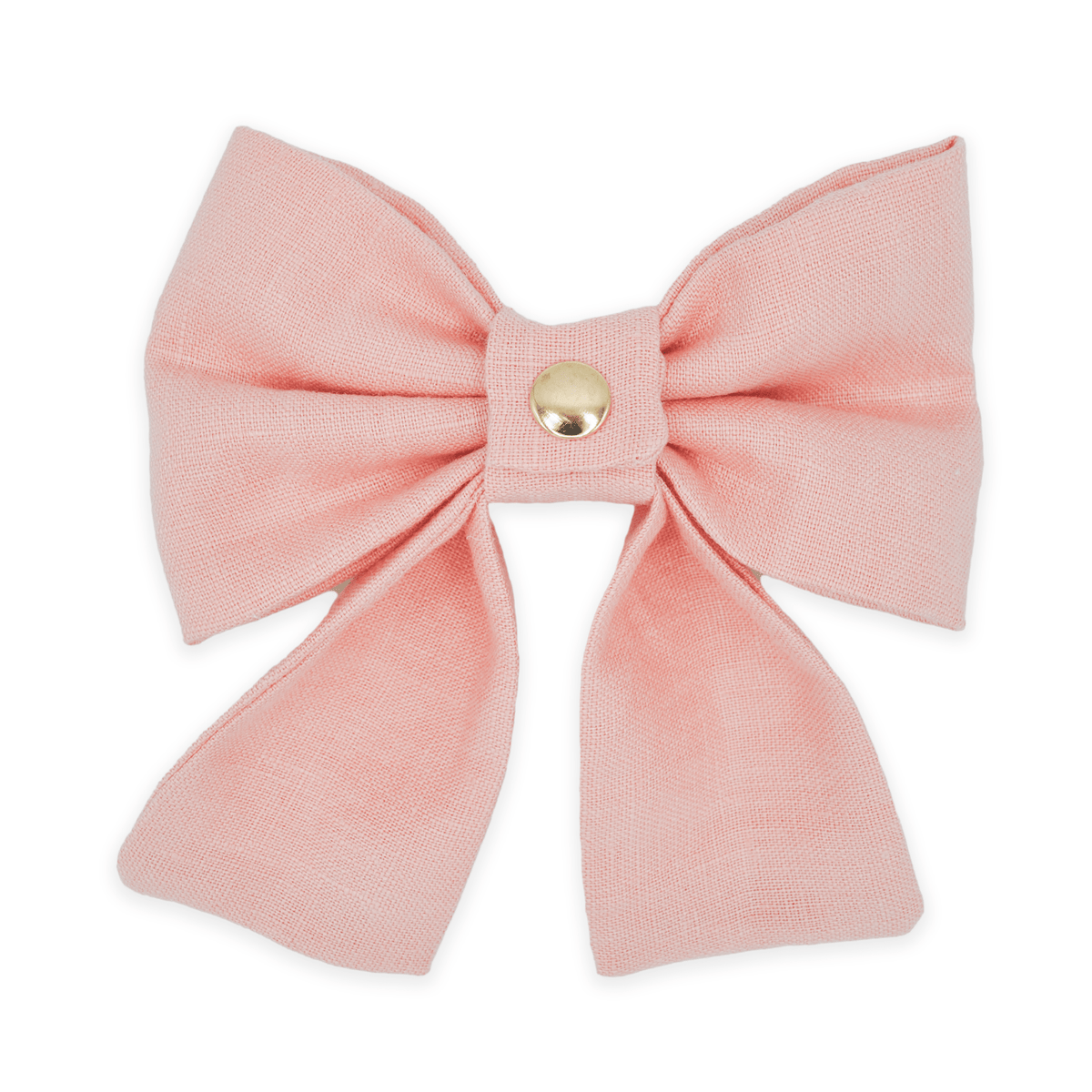 Peach Pink Linen Dog Sailor Bow