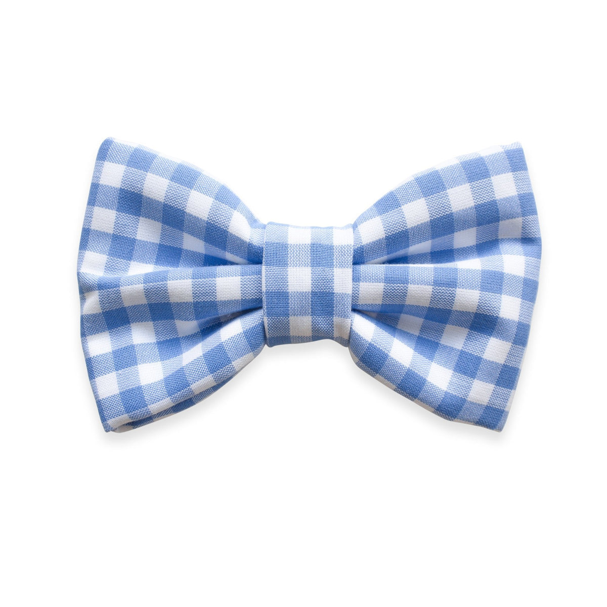Periwinkle Blue Gingham Dog Bow Tie