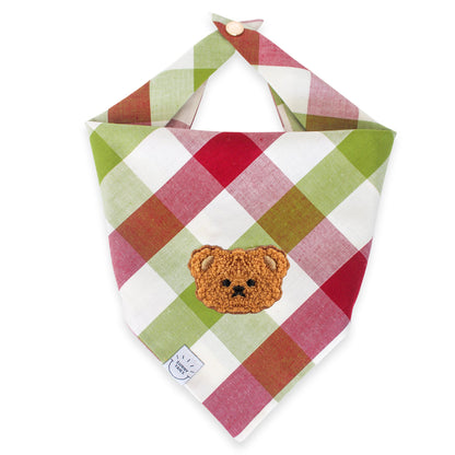 Picnic Plaid Teddy Bear Dog Bandana