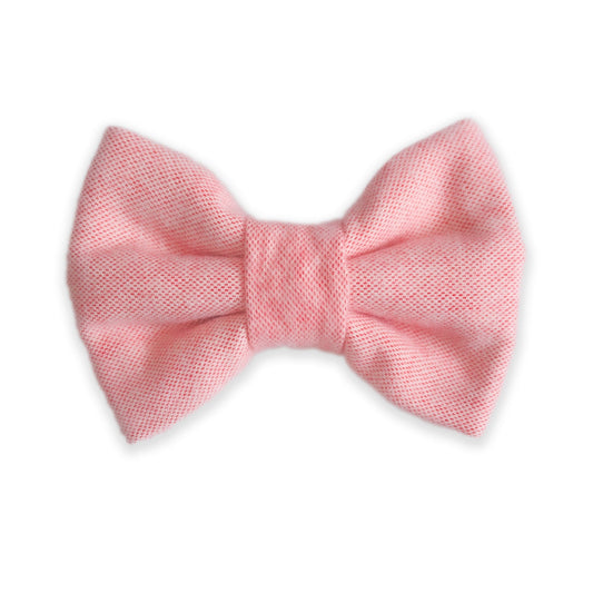 Pink Herringbone Flannel Dog Bow Tie