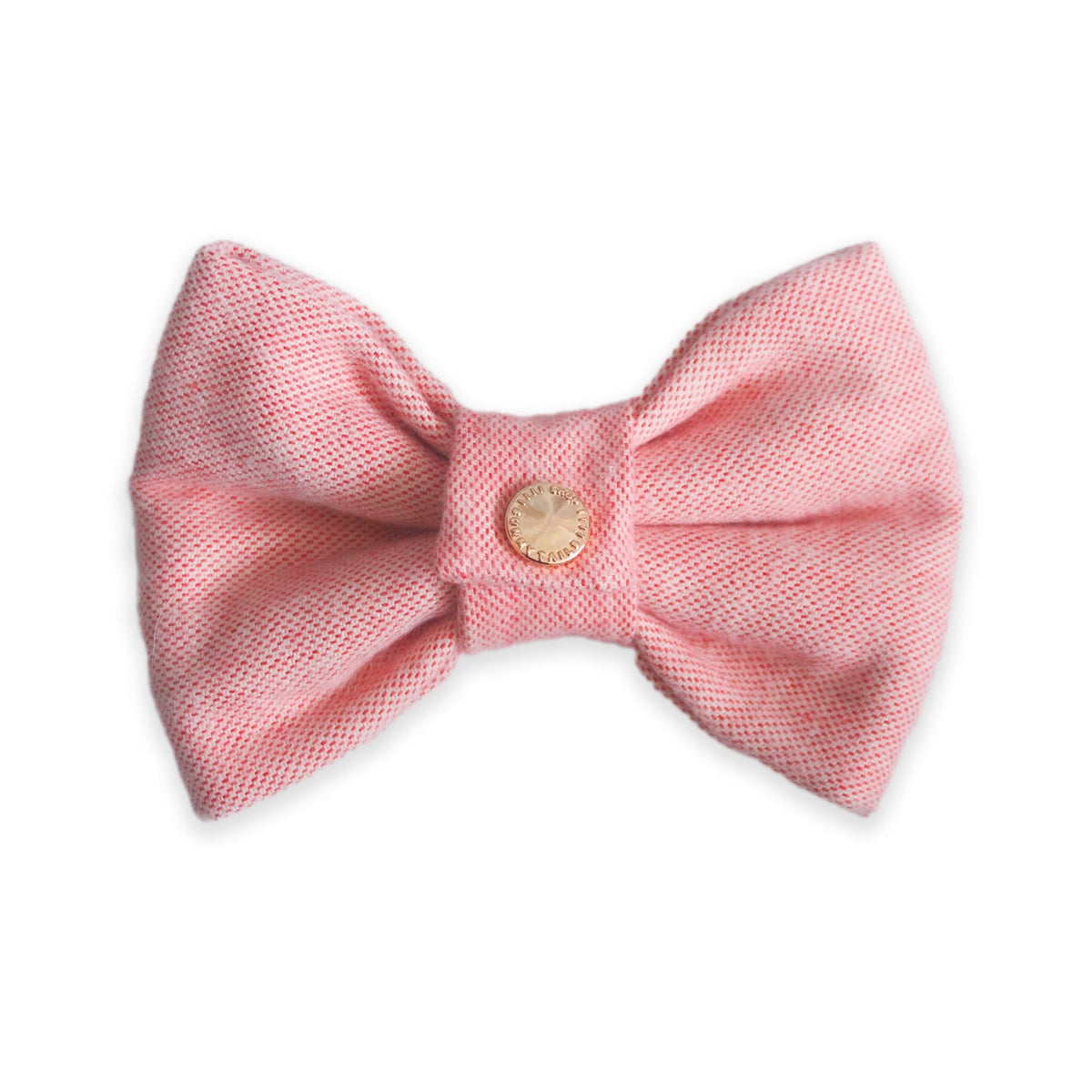 Pink Herringbone Flannel Dog Bow Tie