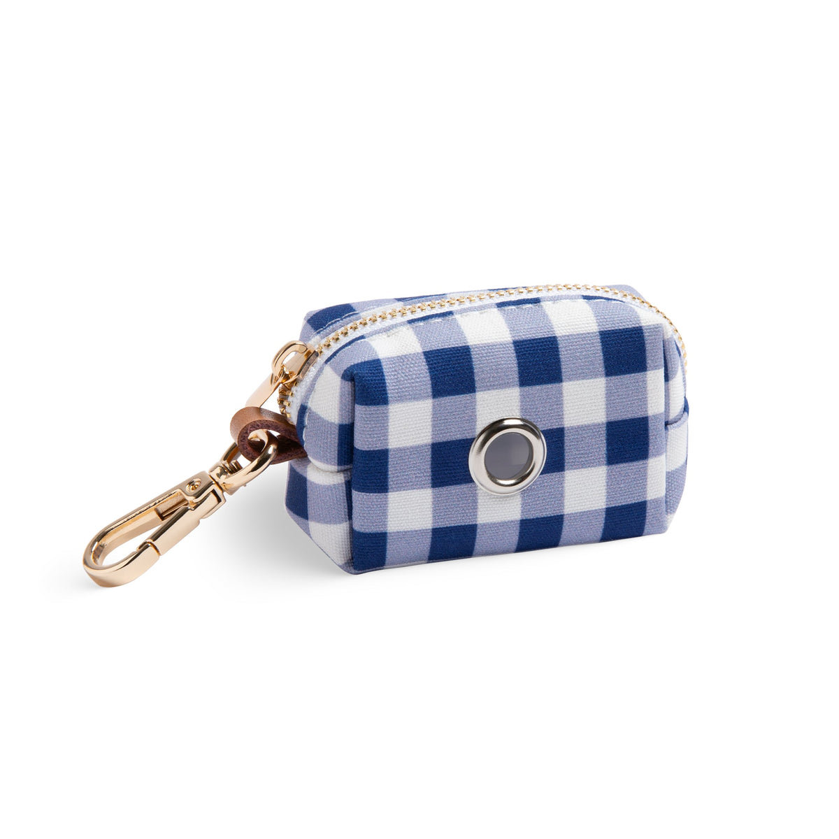 Signature Navy Gingham Waste Bag Holder