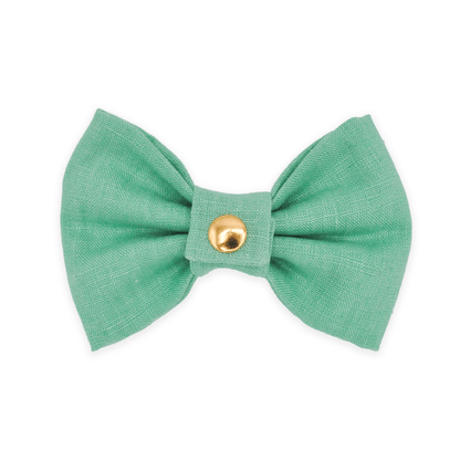 Matcha Sage Green Linen Dog Bow Tie